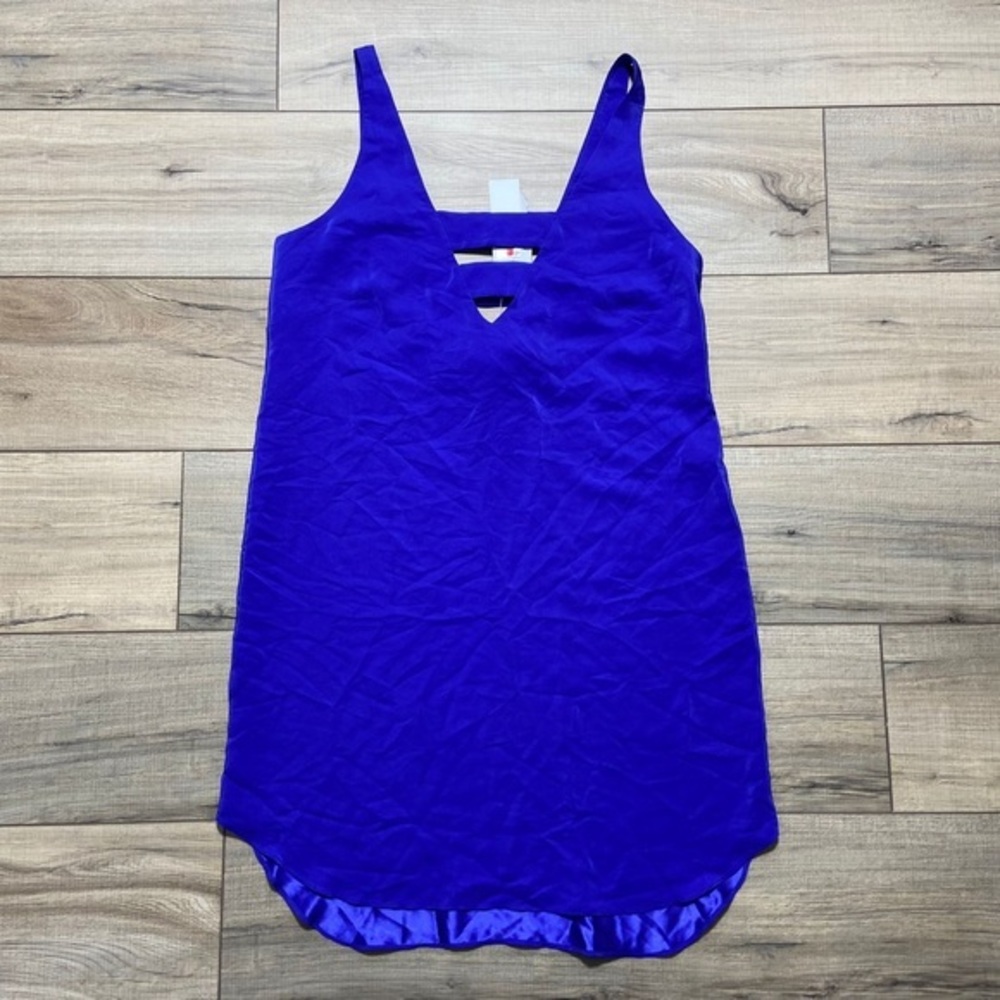 Amanda Uprichard Womens Sleeveless Cut-Out Silk Dress Size Small Nu Blue‎